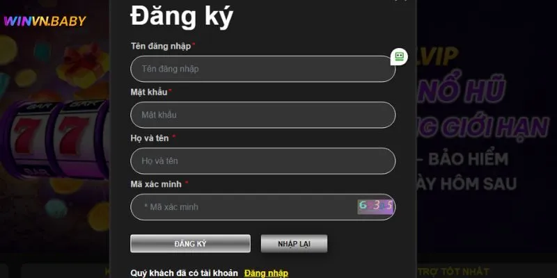 Hướng dẫn cụ thể thao tác đăng ký Winvn cho newbie
